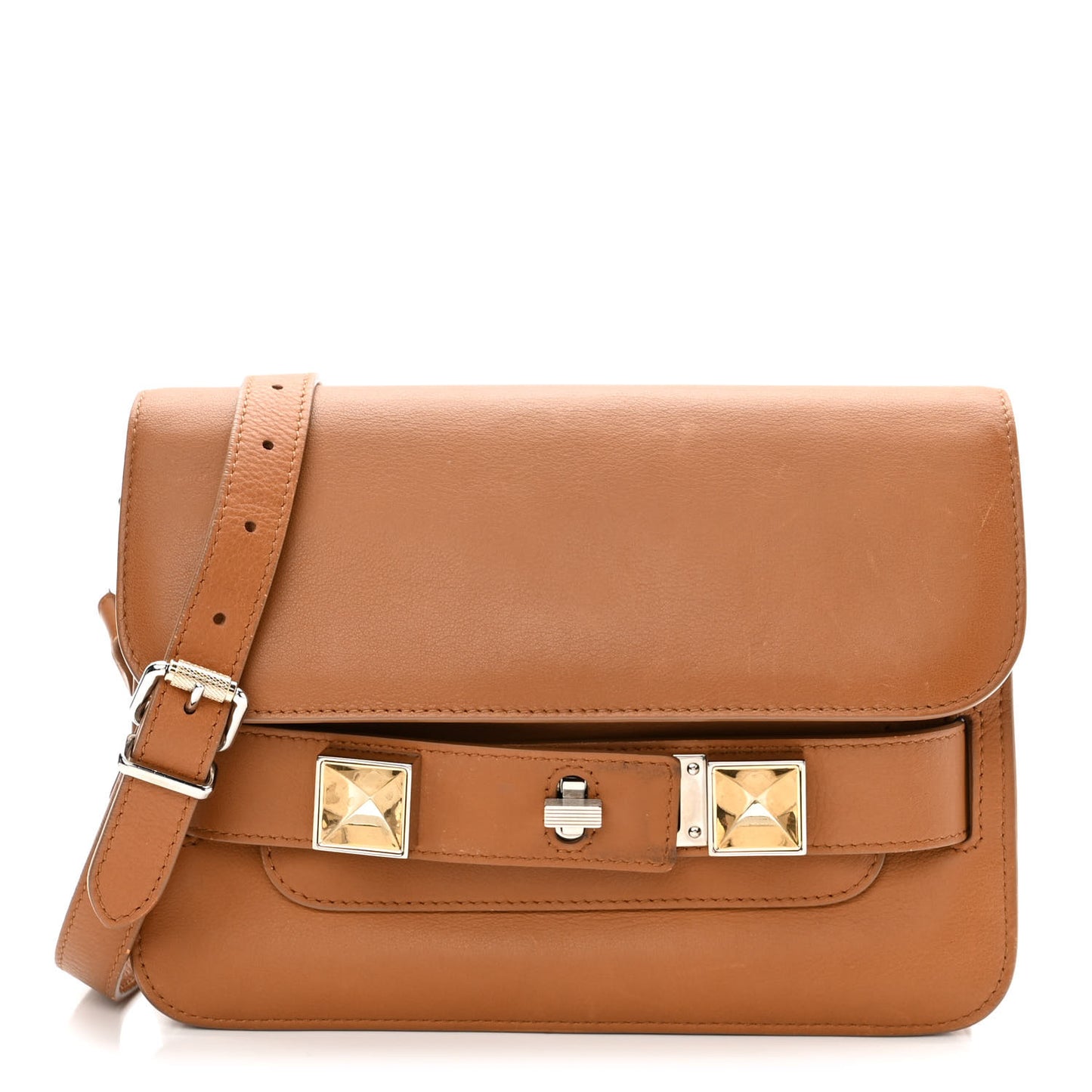 Smooth Calfskin Mini PS11 Classic Shoulder Bag Caramel