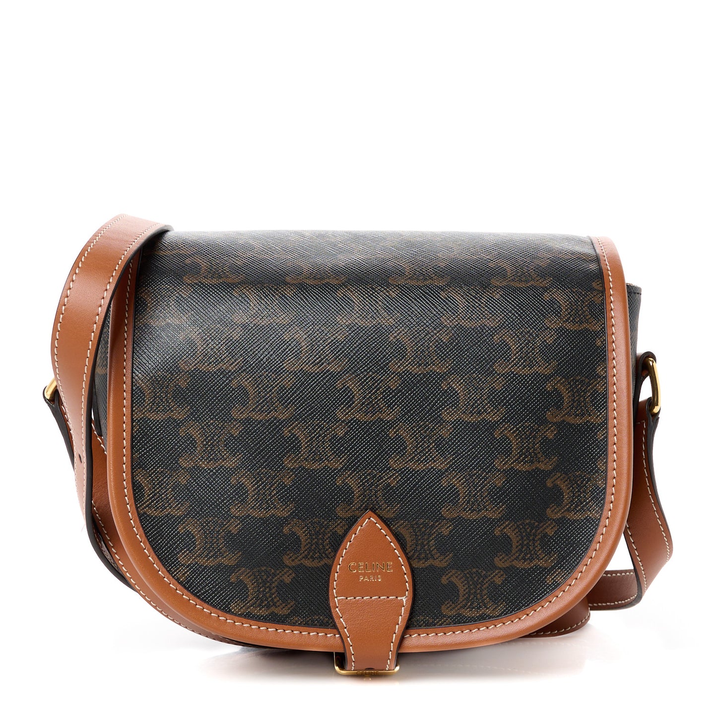 Triomphe Canvas Medium Folco Bag Tan