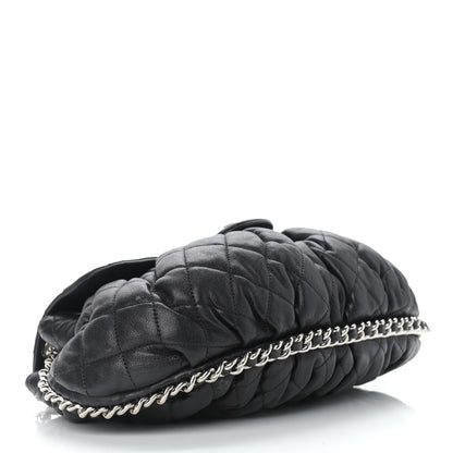 Chanel Washed Lambskin Quilted Medium Chain Around Messenger Black 4 of 11