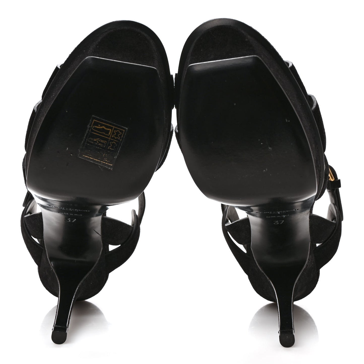 Suede Tribute 75 Platform Sandals 37 Black