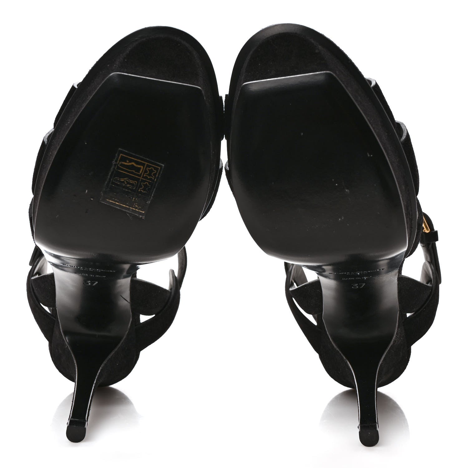 Saint Laurent Suede Tribute 75 Platform Sandals 37 Black 5 of 9