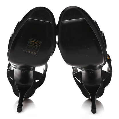Saint Laurent Suede Tribute 75 Platform Sandals 37 Black 5 of 9