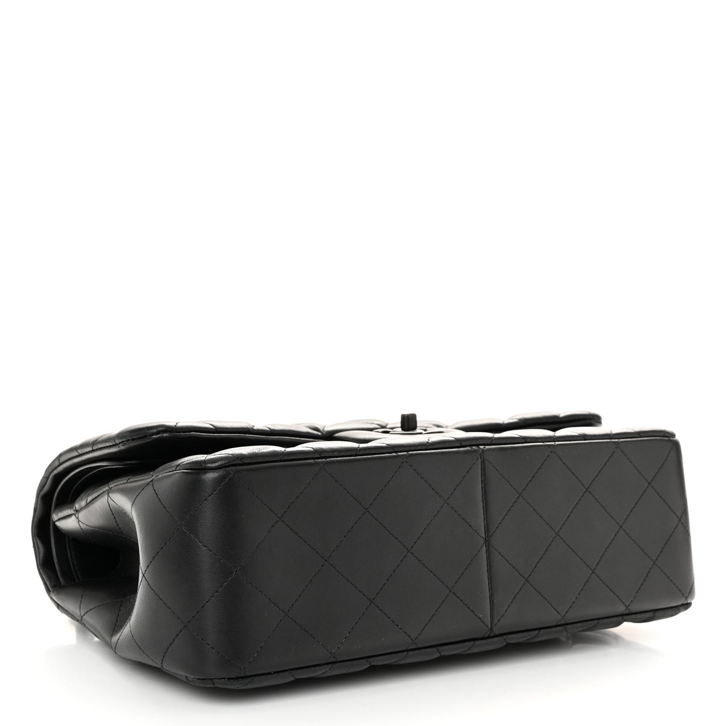 Lambskin Quilted Jumbo Double Flap So Black