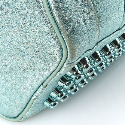 Alexander Wang Metallic Pebbled Lambskin Lambskin Rocco Teal Silver Hardware 8 of 11