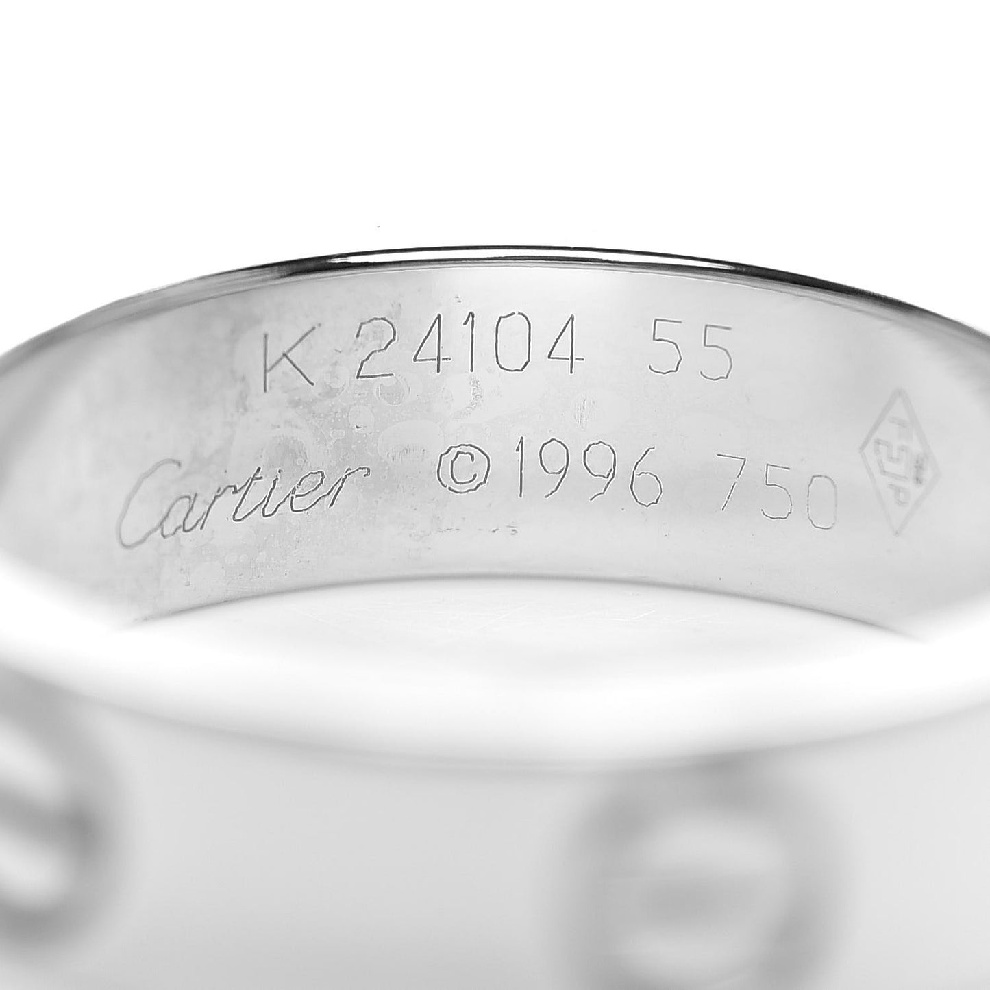 18K White Gold 5.5mm LOVE Ring 55 7.25