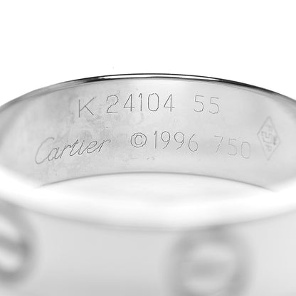Cartier 18K White Gold 5.5mm LOVE Ring 55 7.25 4 of 4