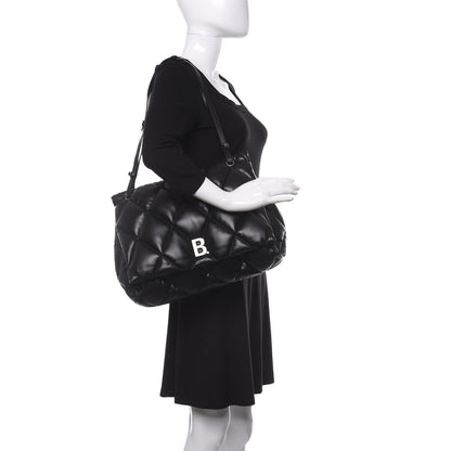 Balenciaga Nappa Calfskin Quilted Large Touch Shoulder Bag Black 2 of 14