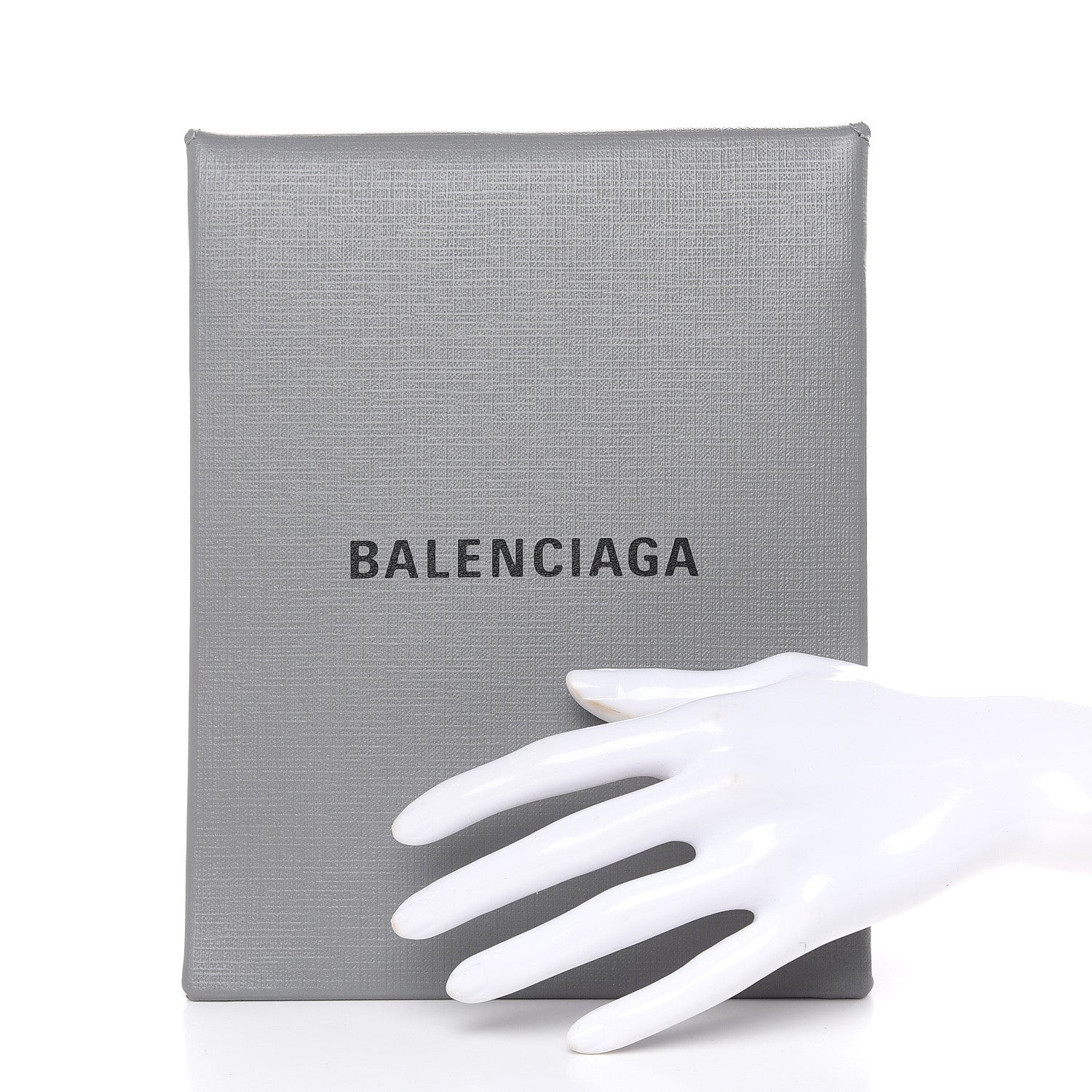 Balenciaga Squared Calfskin Logo Shopping Envelope Clutch Balenciaga Grey 2 of 9
