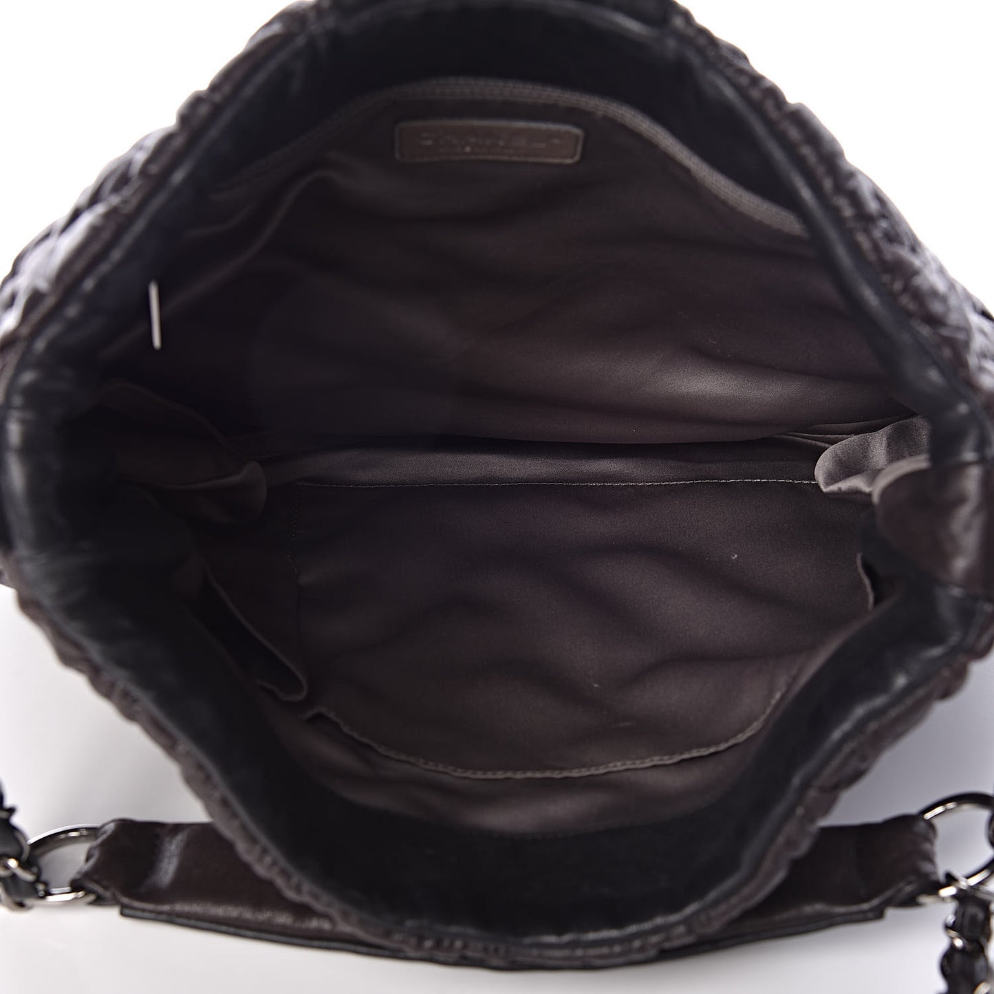 Iridescent Calfskin Bubble Quilt Hobo Black