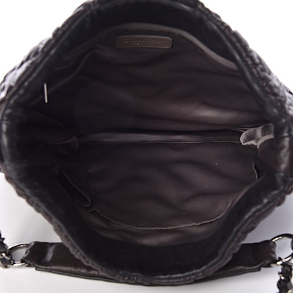 Chanel Iridescent Calfskin Bubble Quilt Hobo Black 5 of 9