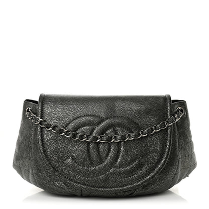 Chanel Caviar Half Moon Large Flap Dark Silver 1 of 10