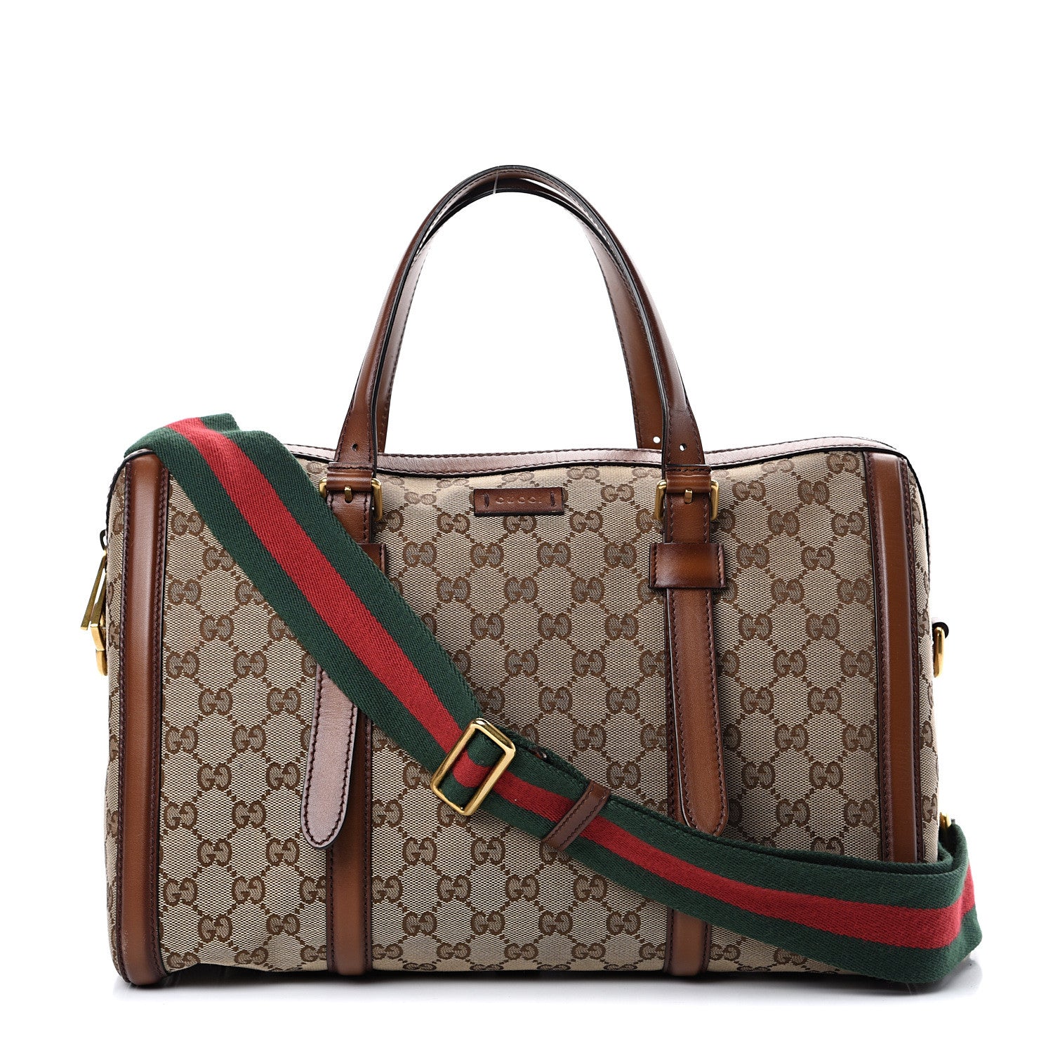Gucci Monogram Medium Lady Web Boston Bag Beige Cuir 1 of 16