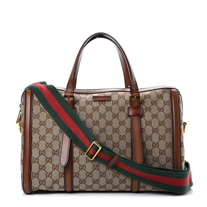 Gucci Monogram Medium Lady Web Boston Bag Beige Cuir 1 of 16