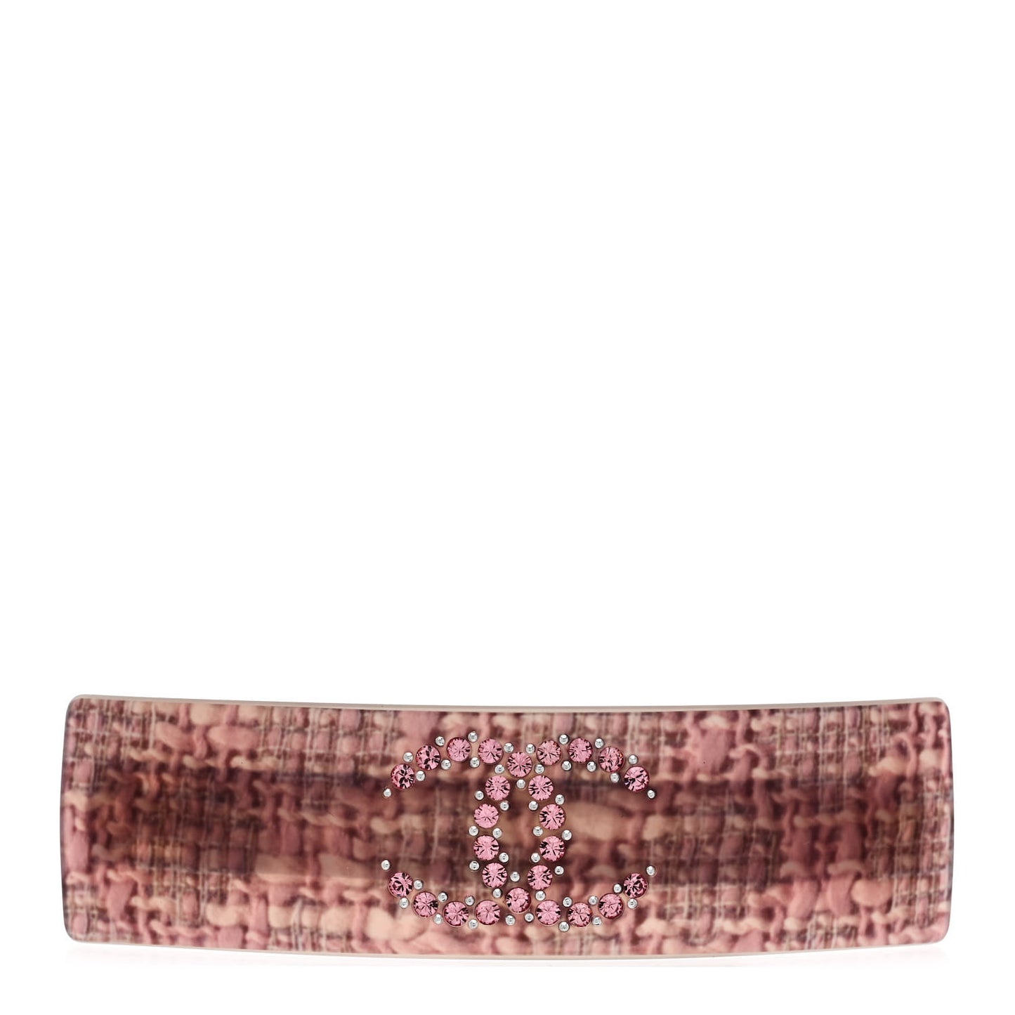 Resin Tweed Effect Crystal CC Barette Pink