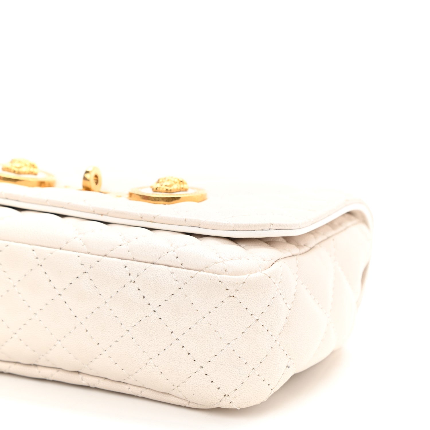 Versace Nappa Quilted Icon Shoulder Bag White 9 of 11