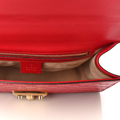 Gucci Guccissima Medium Padlock Shoulder Bag Hibiscus Red 5 of 5