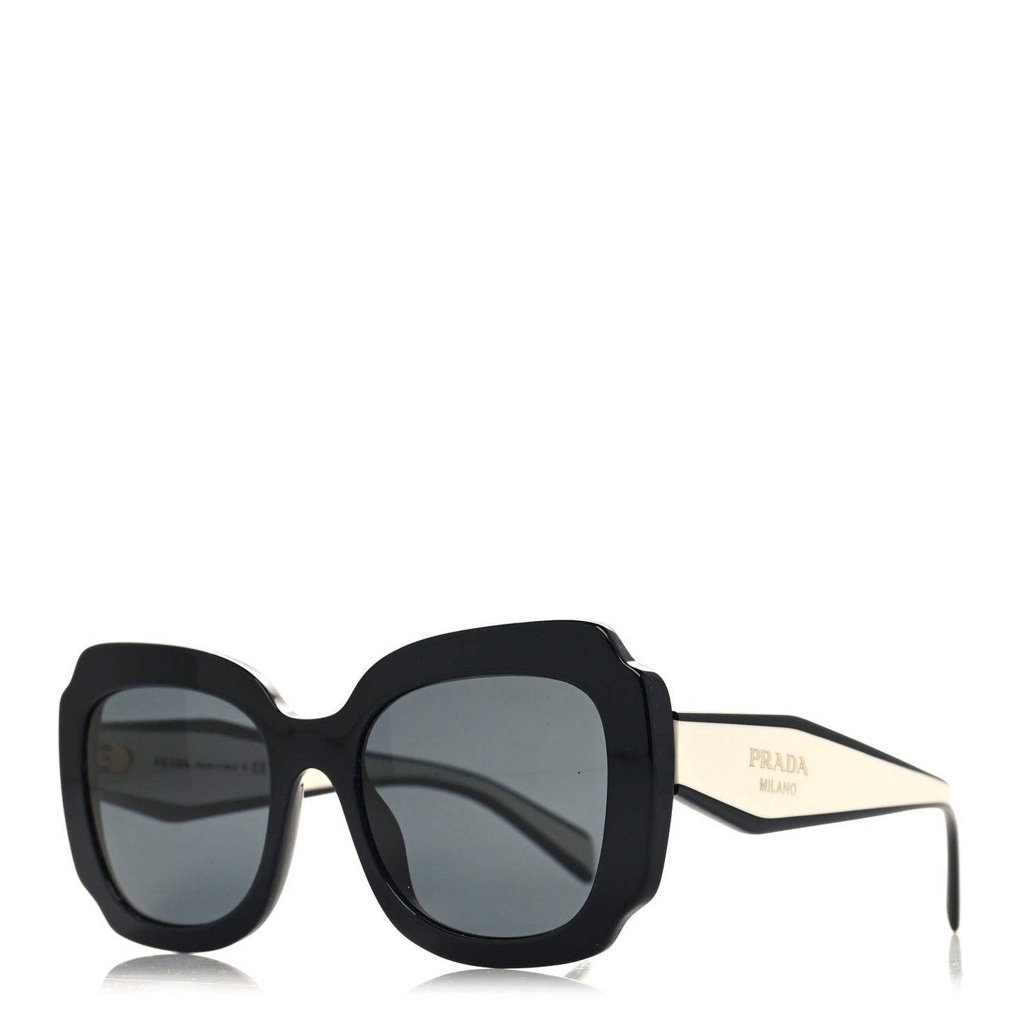 Acetate Square Sunglasses SPR 16Y Black Dark Grey