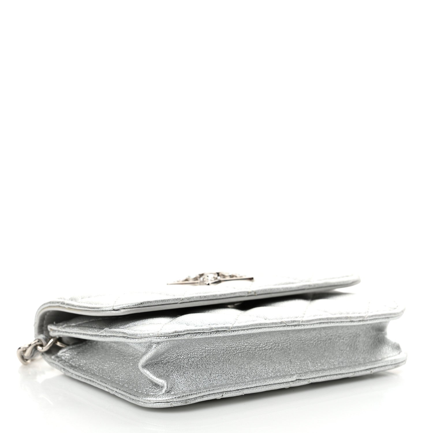Chanel Metallic Lambskin Crystal Quilted Star Chain Belt Bag Silver 4 of 12