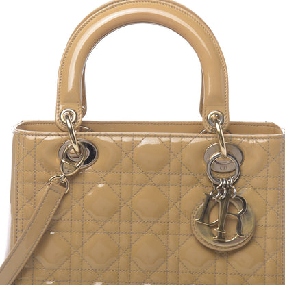 Christian Dior Patent Cannage Medium Lady Dior Beige 16 of 16