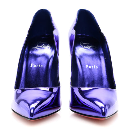 Christian Louboutin Metallic Patent Hot Chick 100 Pumps 38 Purple 2 of 7