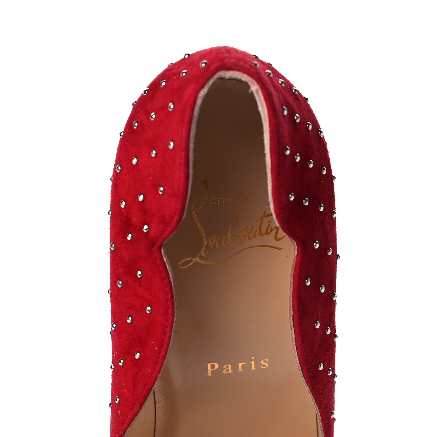 Suede Studded Hot Chick 100 Pumps 39.5 Red