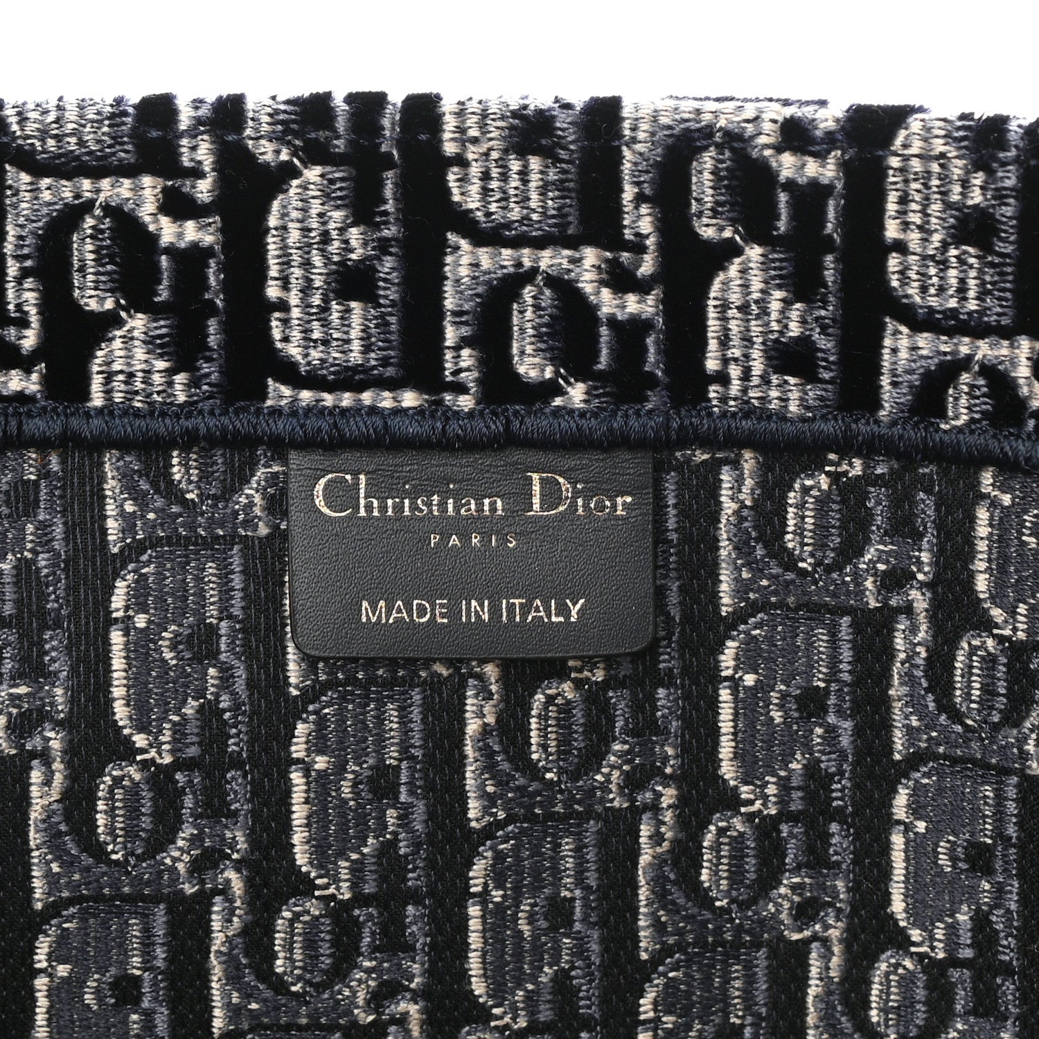 Christian Dior Oblique Velvet Book Tote Blue Multicolor 6 of 9