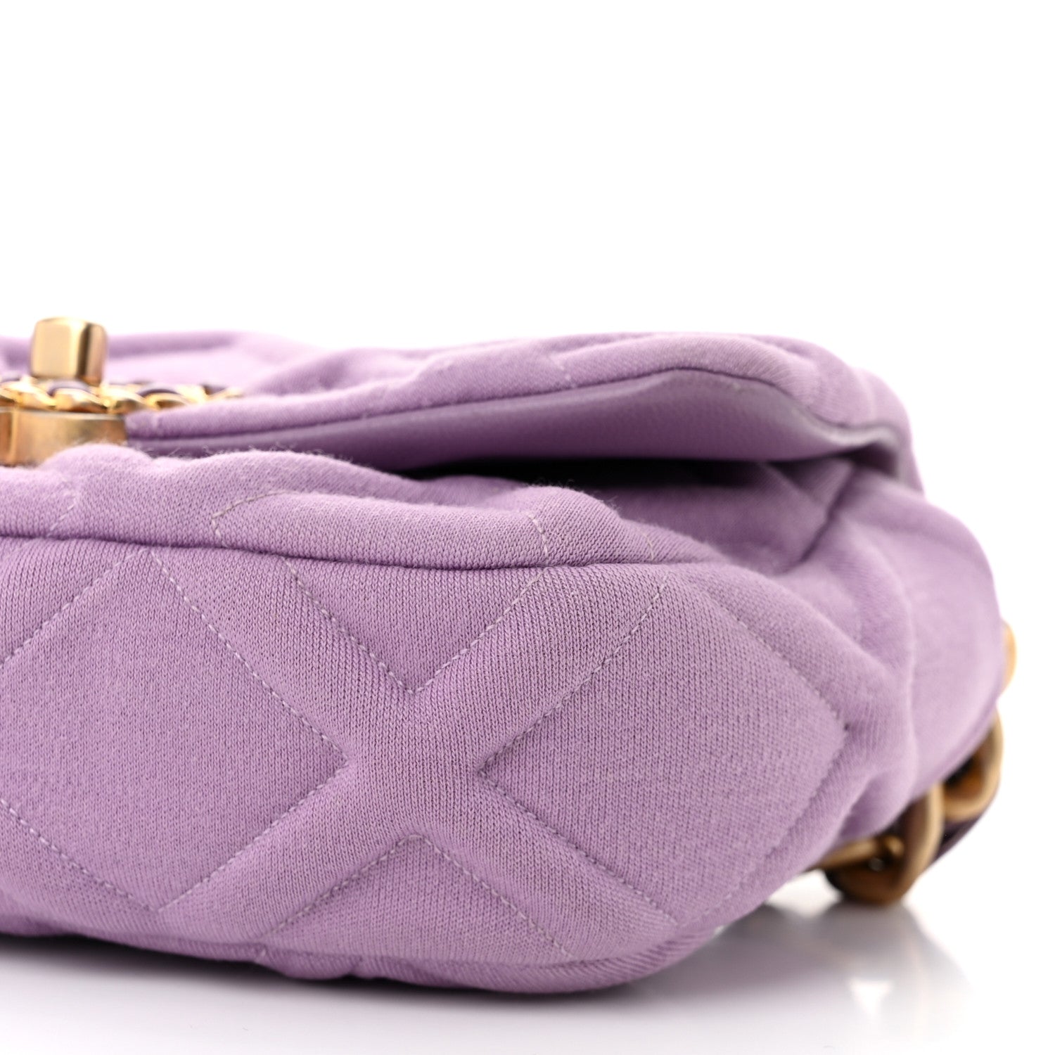 Chanel Jersey Quilted Chanel 19 Waist Bag Purple 10 of 13