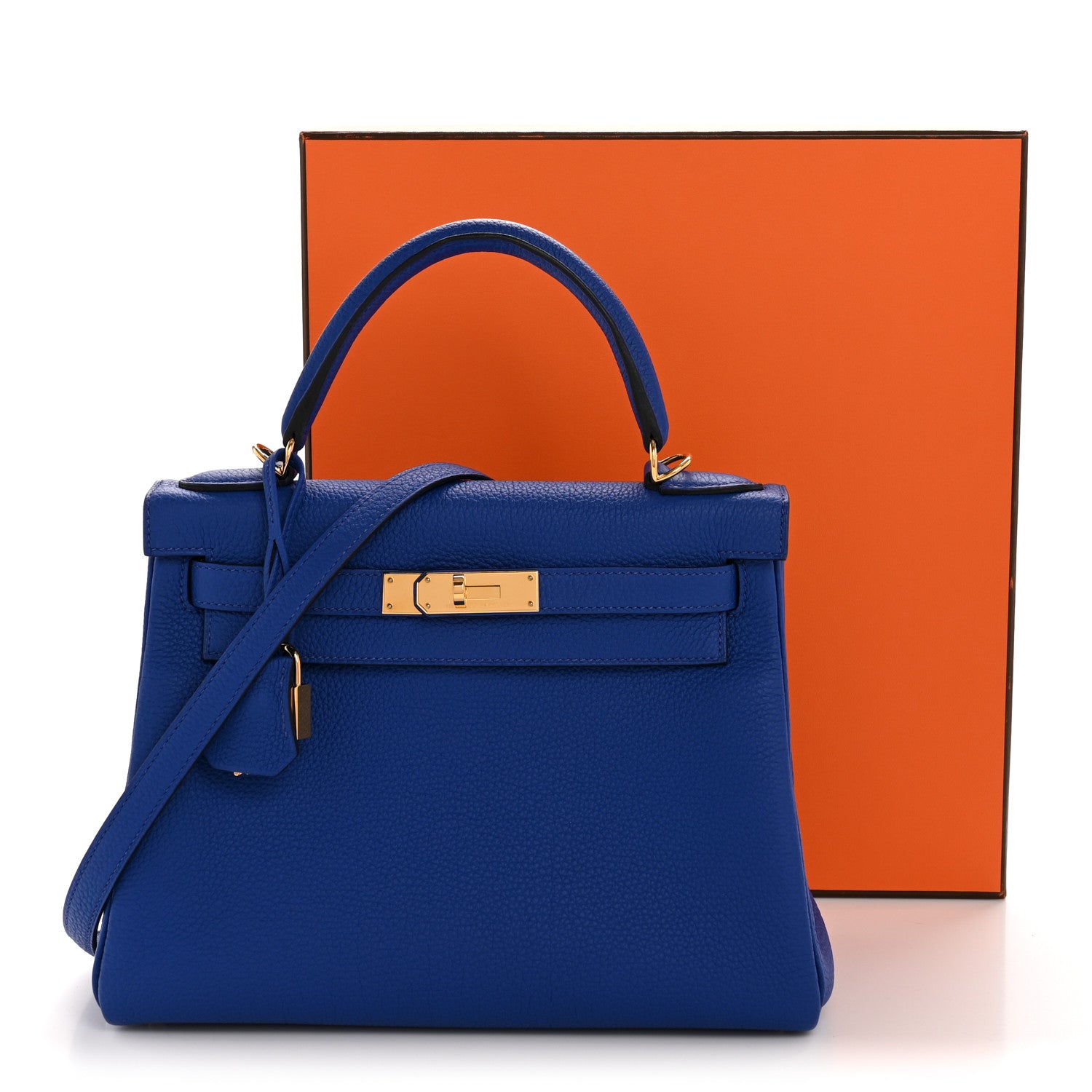 Hermes Togo Kelly Retourne 28 Bleu Royal 12 of 12