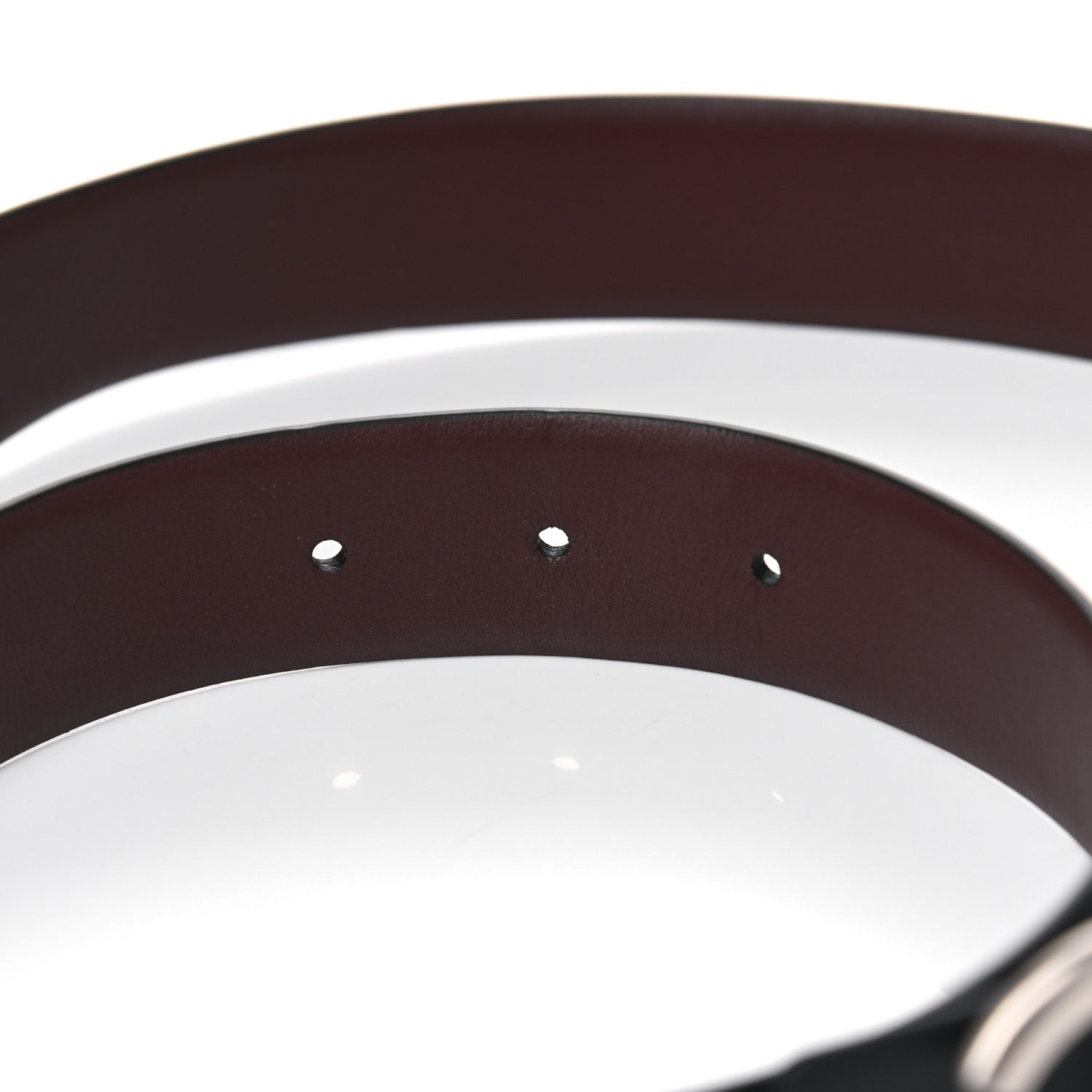 Chanel Calfskin CC Reversible Belt 80 32 Black Burgundy 3 of 5