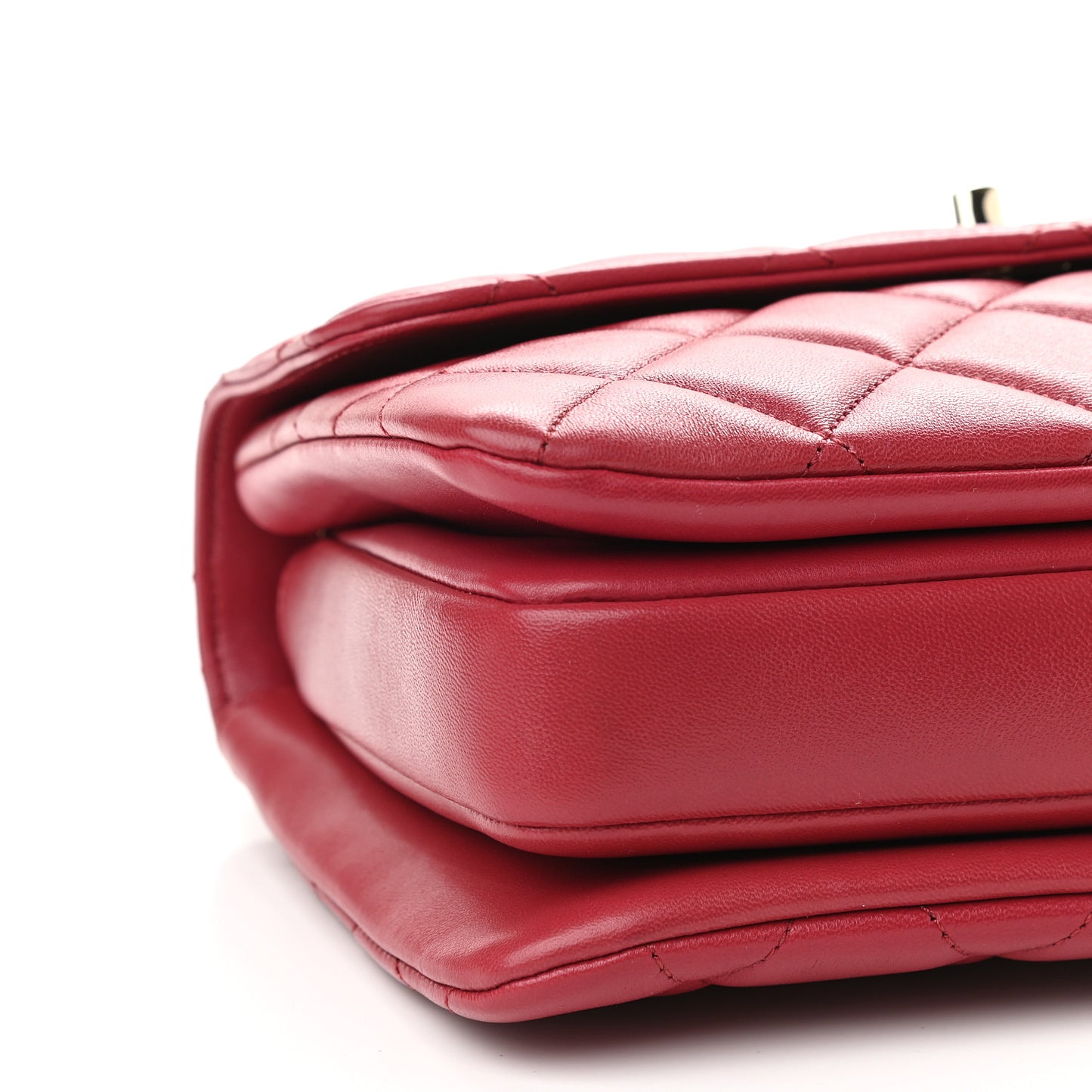 Lambskin Quilted Small Trendy CC Flap Dual Handle Bag Dark Pink