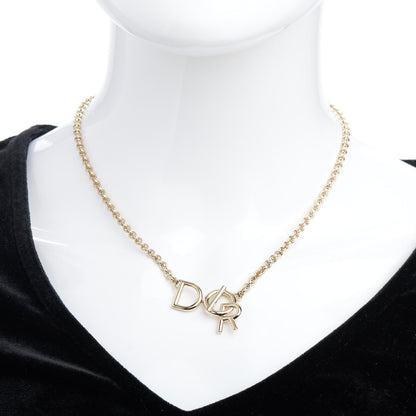 Christian Dior Metal Logo Necklace Gold 2 of 4