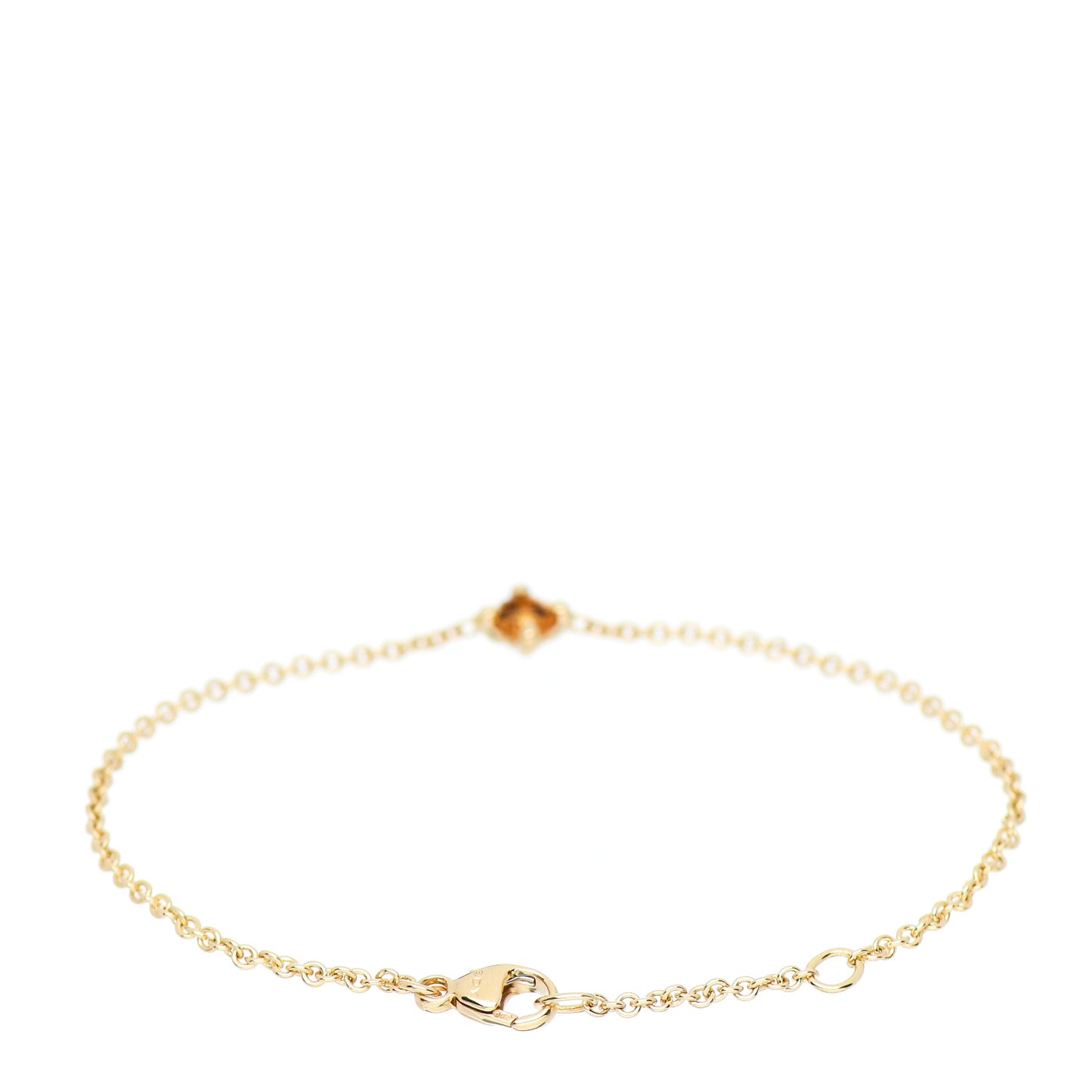 18K Yellow Gold Citrine 4mm Kids Chatelaine Bracelet