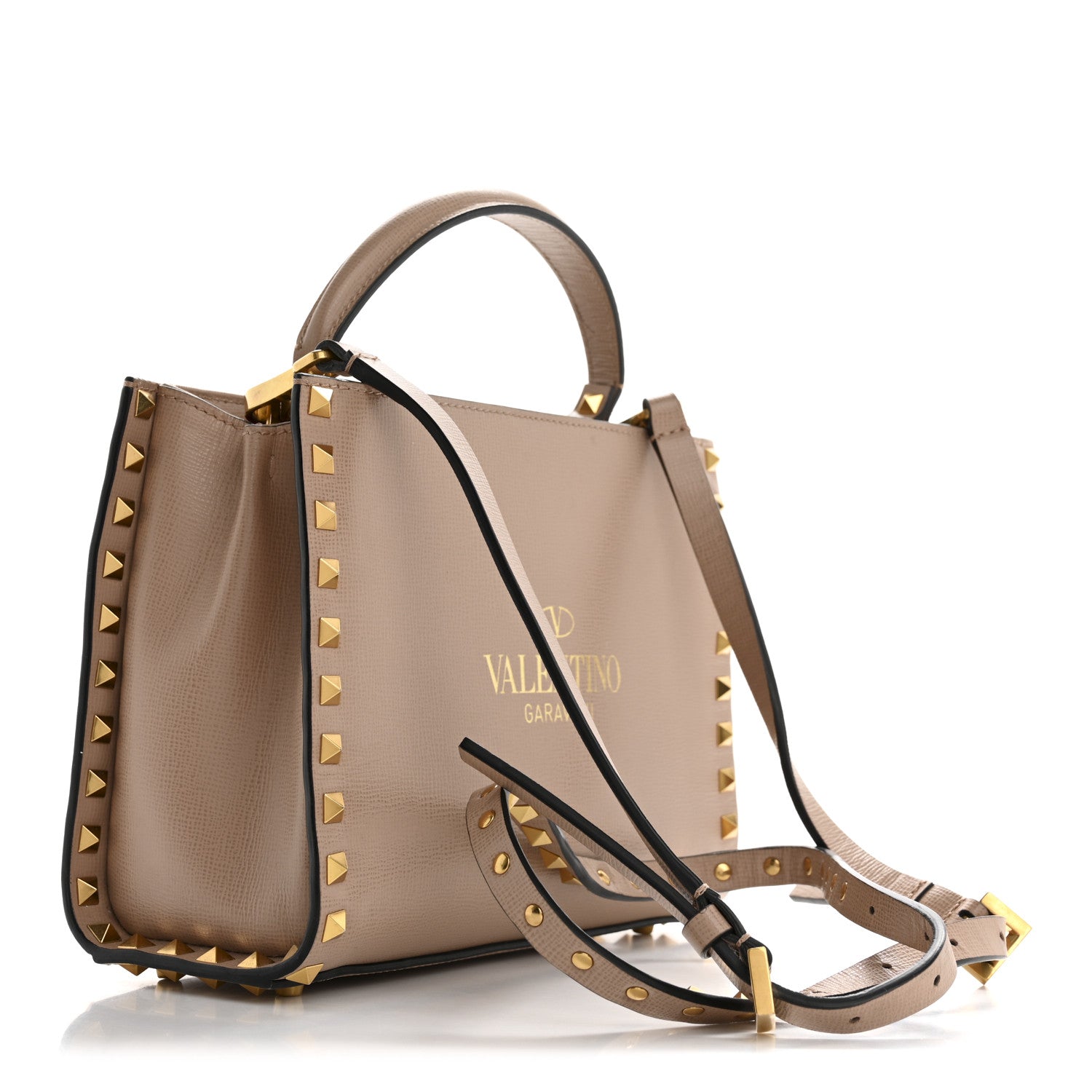 Valentino Garavani Vitello Small Rockstud Alcove Top-Handle Bag Rose Cannelle 3 of 14