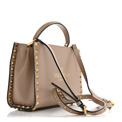 Valentino Garavani Vitello Small Rockstud Alcove Top-Handle Bag Rose Cannelle 3 of 14