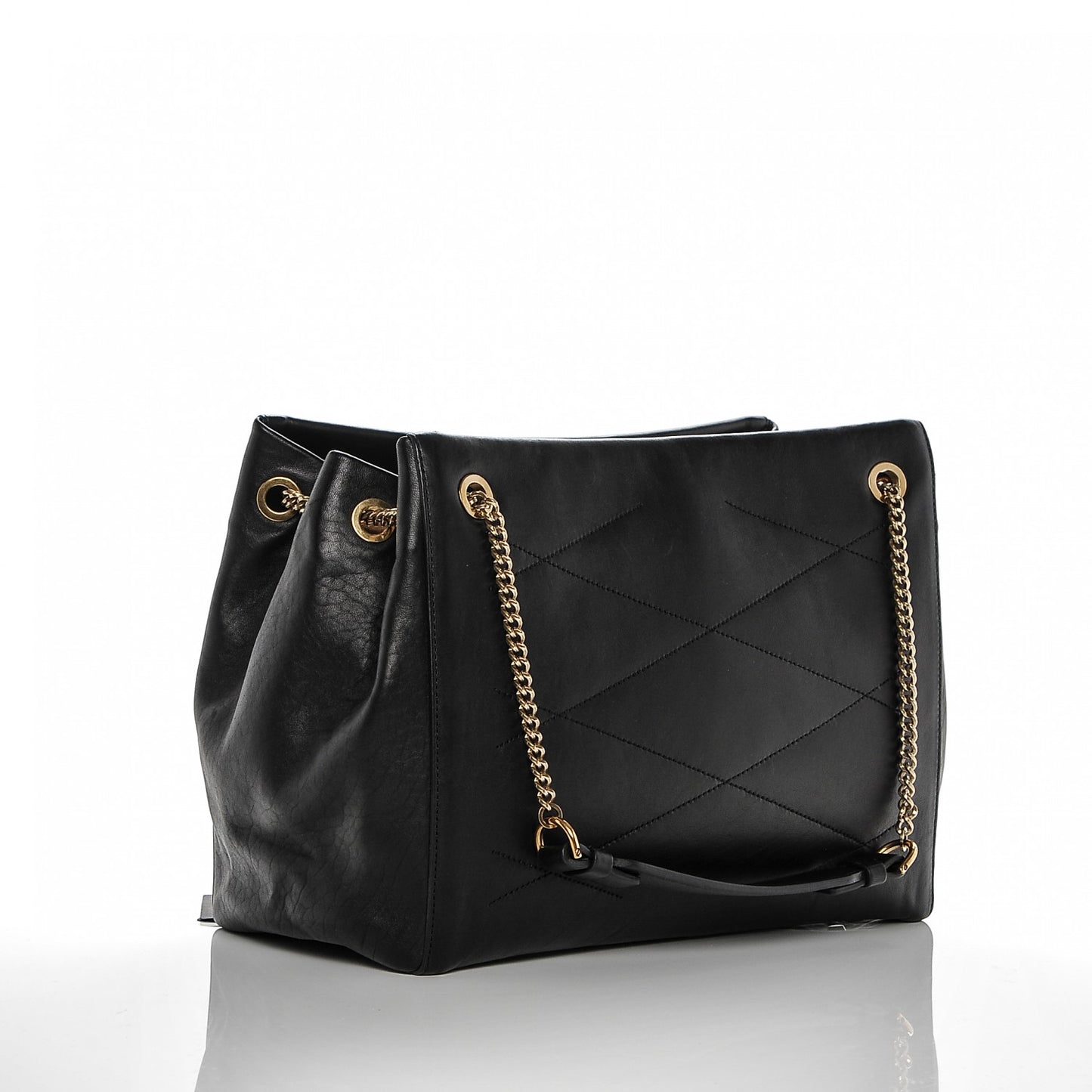 Lambskin Quilted Medium Sugar Shoulder Bag Black