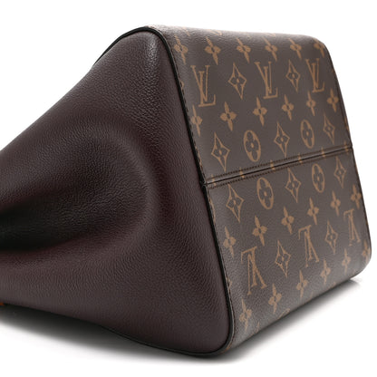 Louis Vuitton Calfskin Monogram Fold Tote MM Black Wine Cream 8 of 9