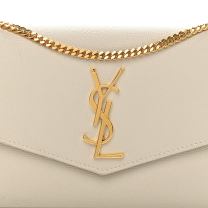 Saint Laurent Grain De Poudre Monogram Uptown Chain Wallet Crema Soft 10 of 11