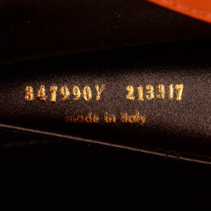 Saint Laurent Textured Patent Monogram Large Belle De Jour Clutch Orange 7 of 8