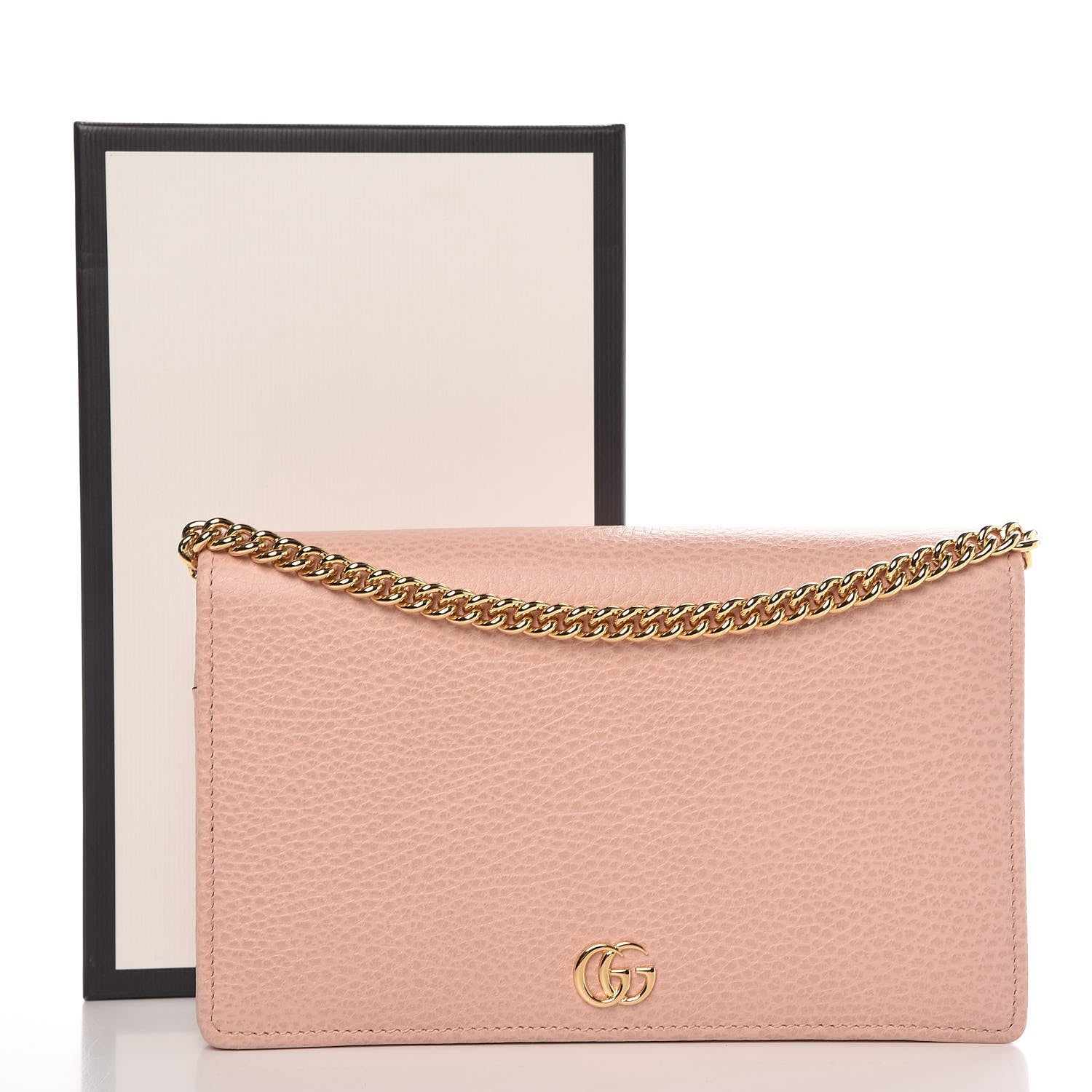 Gucci Dollar Calfskin Mini GG Marmont Chain Wallet Perfect Pink 8 of 8