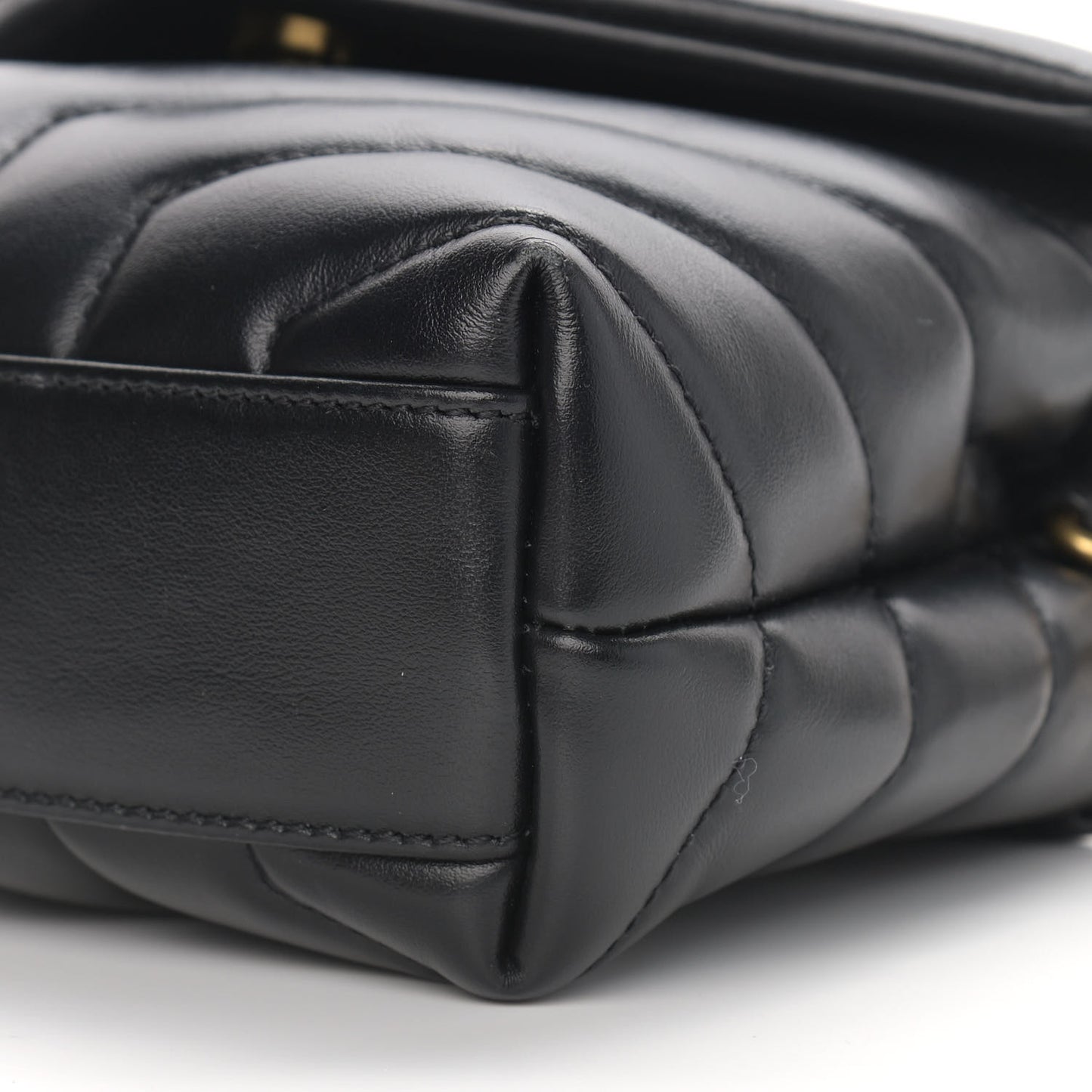 Calfskin Y Quilted Monogram Toy Loulou Crossbody Bag Black
