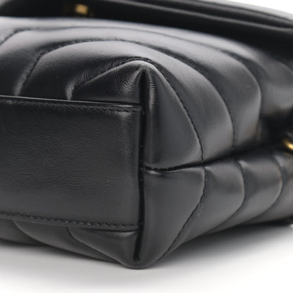 Saint Laurent Calfskin Y Quilted Monogram Toy Loulou Crossbody Bag Black 8 of 8