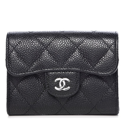Chanel Caviar Quilted Flap Card Holder Wallet Black 1 of 9