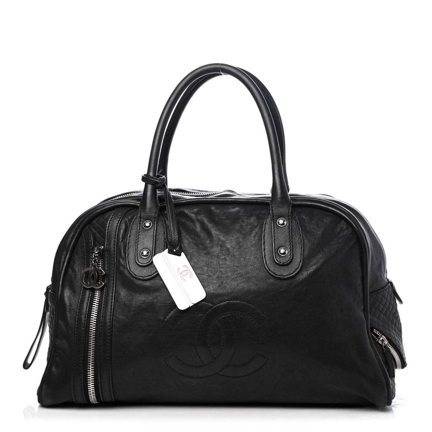 Calfskin Large Bowler Black
