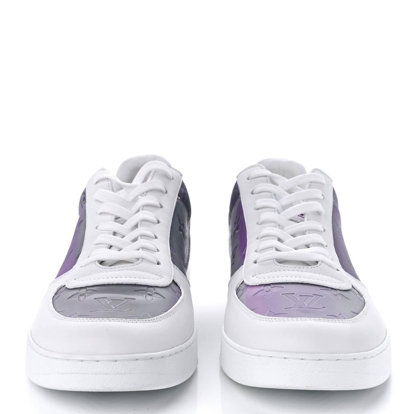 Calfskin Iridescent Monogram Rivoli Sneakers 9.5 White