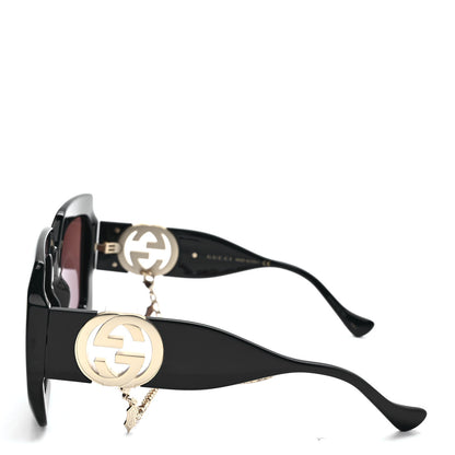 Gucci Acetate Square Frame Chain Sunglasses GG1022S Black 3 of 7