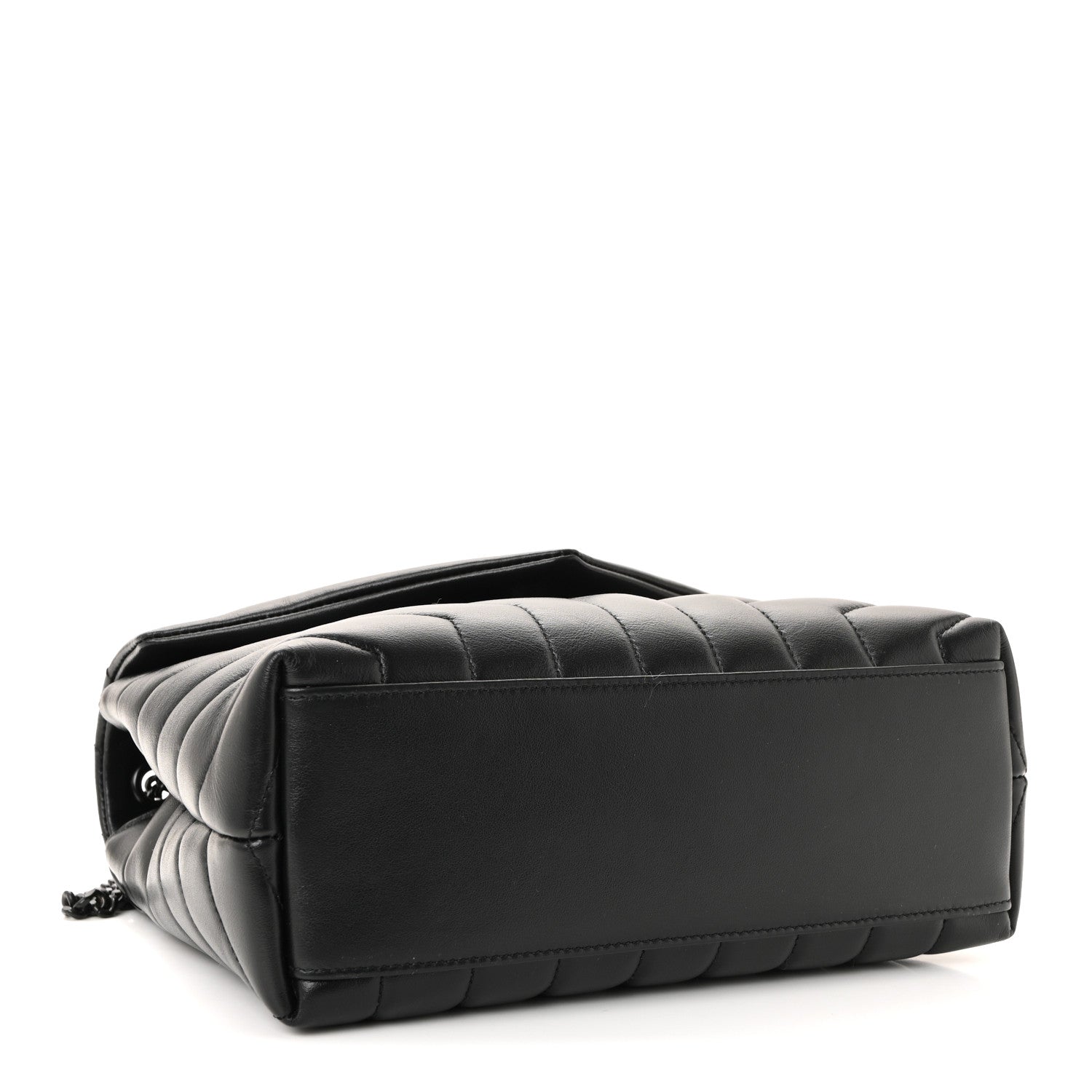 Saint Laurent Calfskin Y Quilted Monogram Monochrome Small Loulou Chain Satchel Black 4 of 10