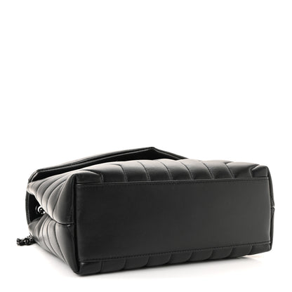 Saint Laurent Calfskin Y Quilted Monogram Monochrome Small Loulou Chain Satchel Black 4 of 10