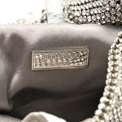 Jimmy Choo Satin Crystal Embellished Bonny Shoulder Bag Silver 6 of 9
