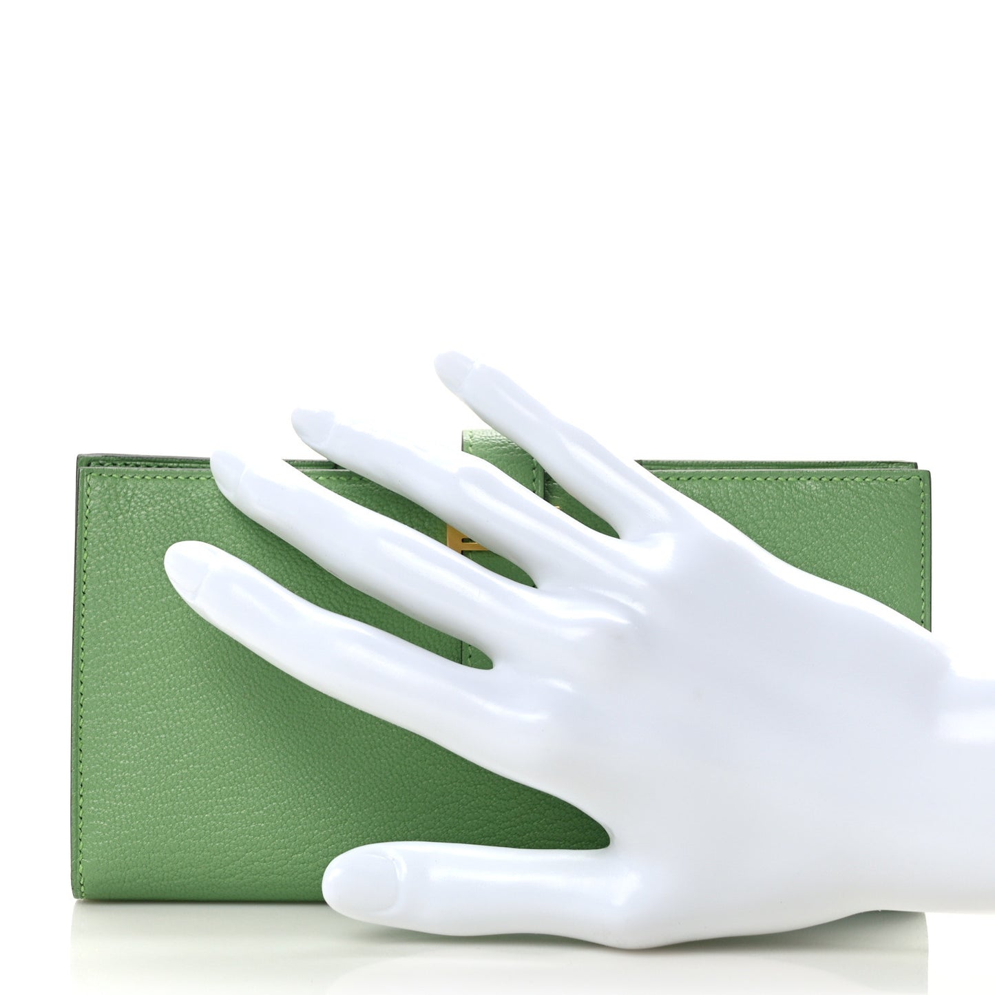 Chèvre Mysore Bearn Gusset Wallet Vert Criquet