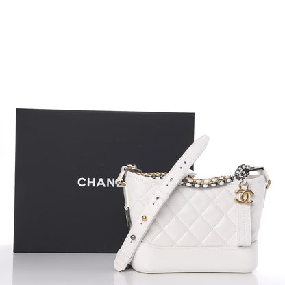 Chanel Patent Goatskin Quilted Small Gabrielle Hobo White 8 of 8